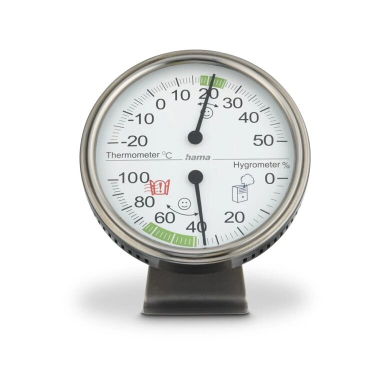 Hama Tahiti Indoor Mechanical Temperature and Humidity Sensor Stainless Steel