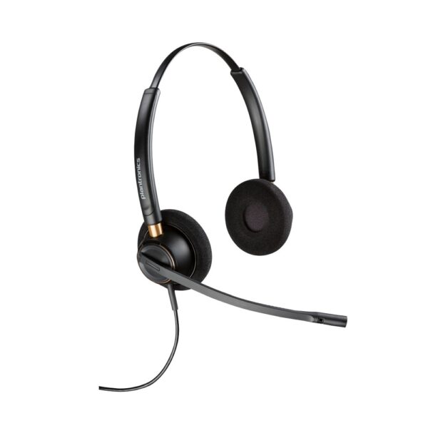 HP Poly EncorePro 520D Wired Binaural Headset with Quick Disconnect and Boom Mic - Black