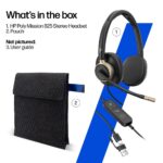 HP Poly Mission 825 Stereo Wired USB Headset Active Noise Cancelling Black