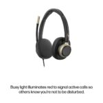 HP Poly Mission 825 Stereo Wired USB Headset Active Noise Cancelling Black
