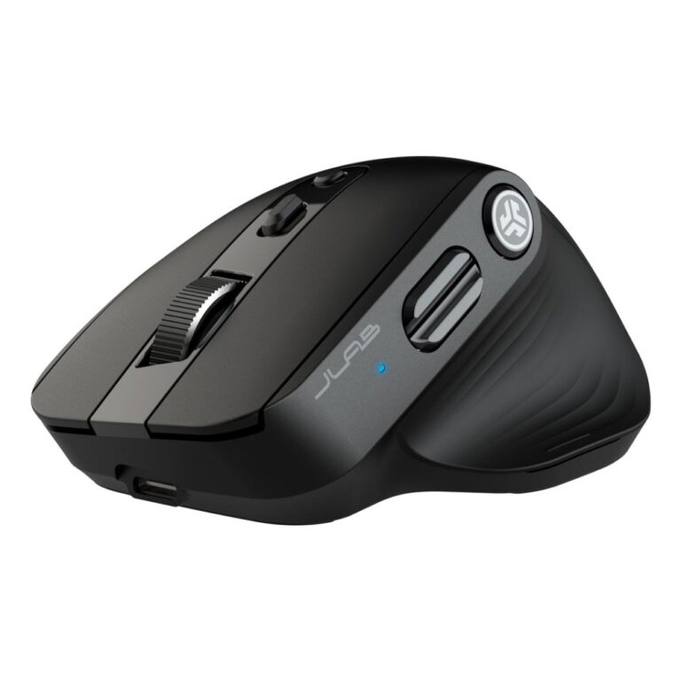 JLab Epic Mouse 2 Wireless Ergonomic Office Mouse Bluetooth USB-C 2400 DPI Black