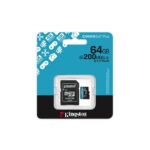 Kingston Canvas Go! Plus 64GB microSDXC UHS-I Memory Card 200MB/s U3 V30 A2 with SD Adapter