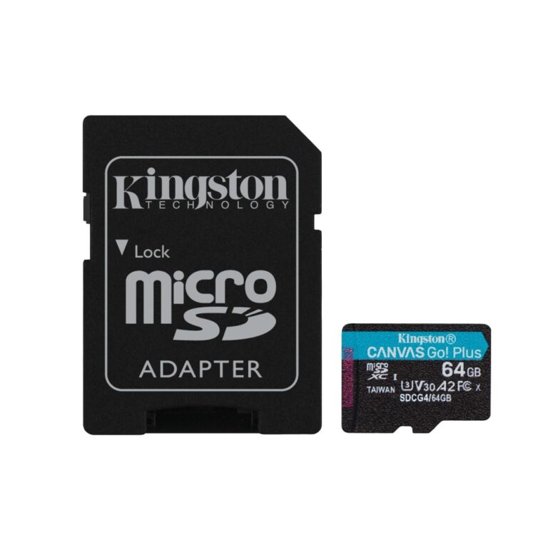 Kingston Canvas Go! Plus 64GB microSDXC UHS-I Memory Card 200MB/s U3 V30 A2 with SD Adapter