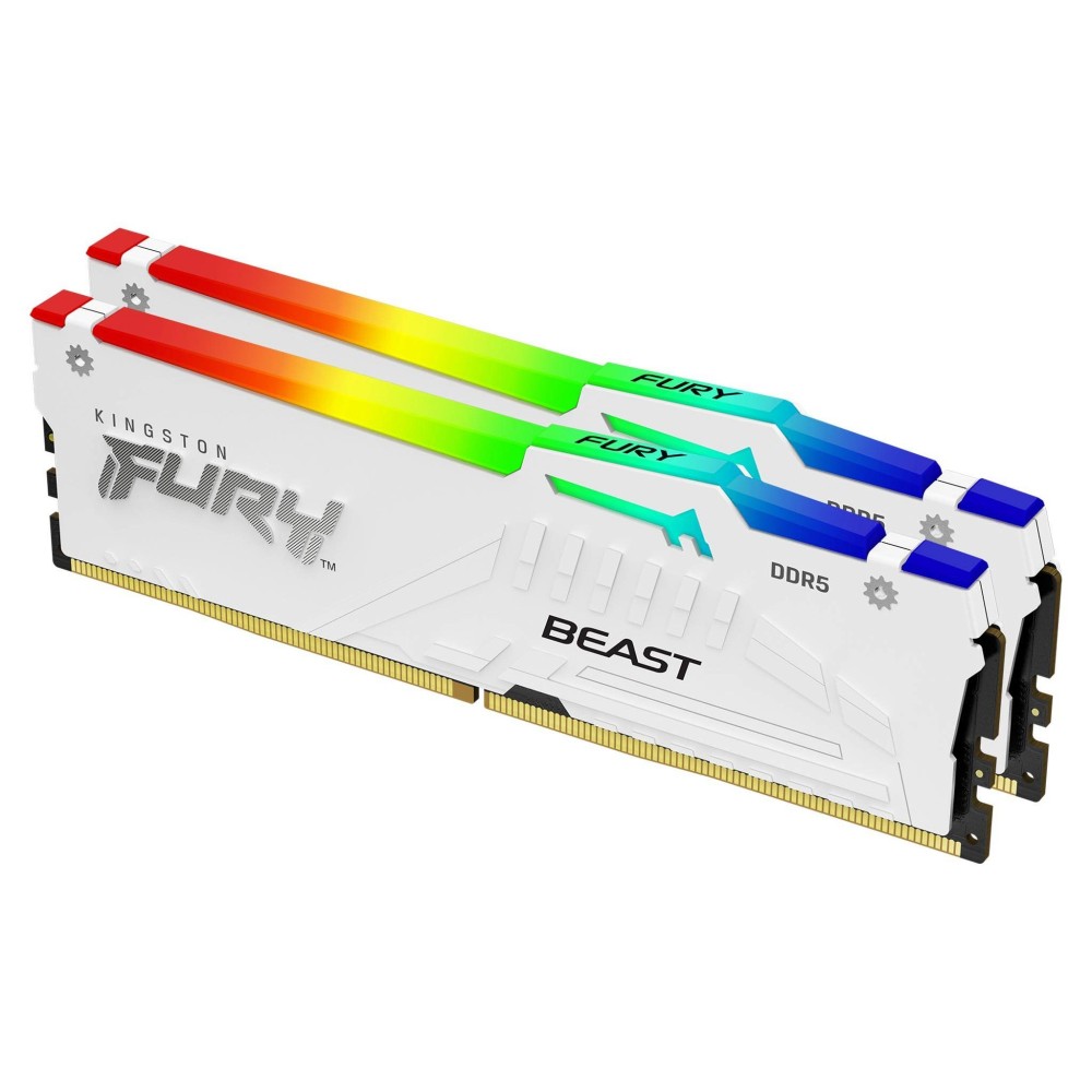 Kingston FURY Beast DDR5 32GB 5600MT/s 2 x 16GB DIMM CL36 White RGB EXPO