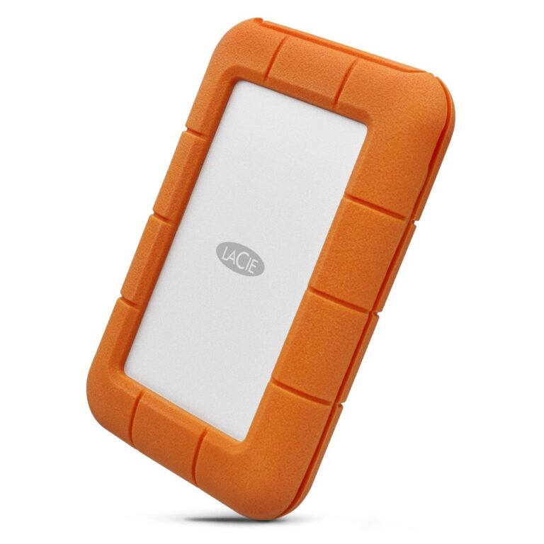 LaCie Rugged USB-C External Hard Drive HDD 5 TB Grey Yellow