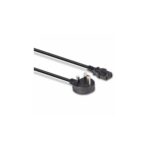 Lindy 10m UK 3-Pin Plug to IEC C13 Mains Power Cable, 5A, Black