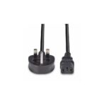 Lindy 10m UK 3-Pin Plug to IEC C13 Mains Power Cable, 5A, Black