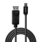 Lindy 5m Mini DisplayPort to DisplayPort 1.2 Cable, 4K, Gold Plated, Black
