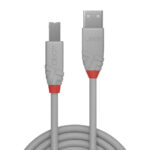 Lindy Anthra Line USB 2.0 Cable, Type A to Type B, 3 m, Grey