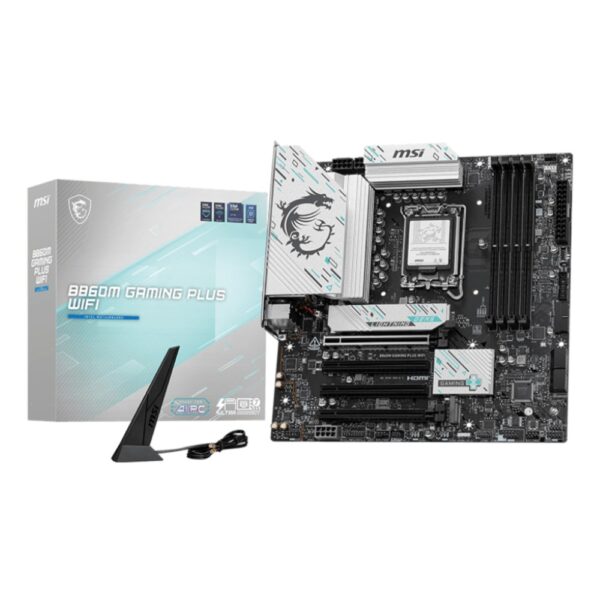 MSI B860M Gaming Plus WiFi Micro-ATX Motherboard - LGA 1851, Intel B860, DDR5, Wi-Fi 7, Black