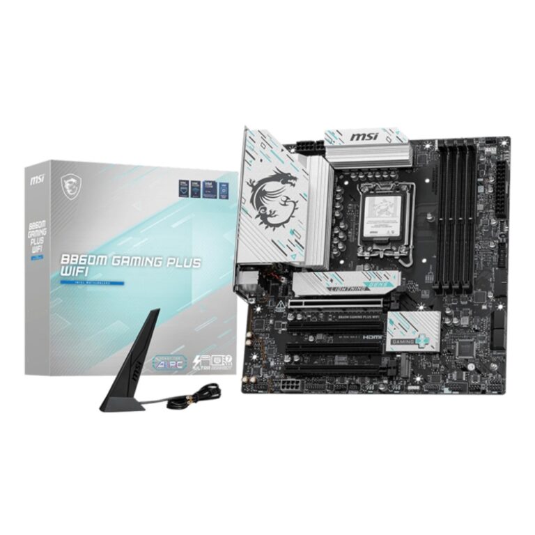 MSI B860M Gaming Plus WiFi Micro-ATX Motherboard - LGA 1851, Intel B860, DDR5, Wi-Fi 7, Black