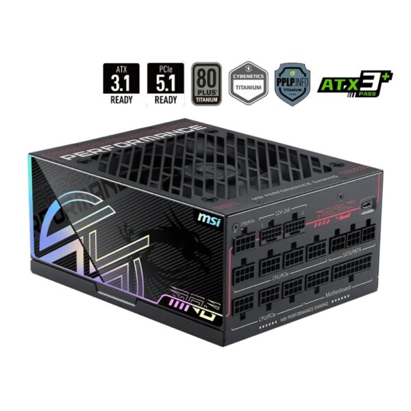 MSI MPG Ai1300TS Power Supply Unit 1300 W ATX 3.1 80 Plus Titanium Fully Modular Black