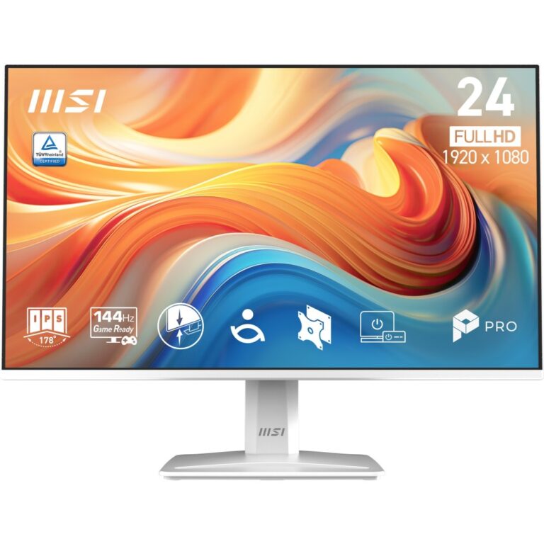 MSI Pro MP243W E14 Computer Monitor 23.8" Full HD IPS 144 Hz White