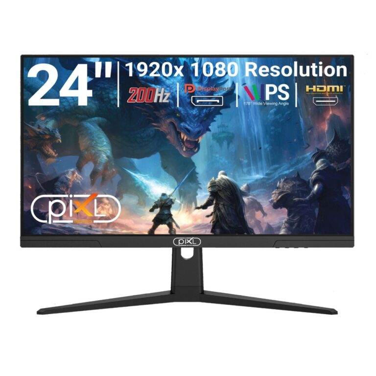 PIXL X-Series GS24IDPHA 24.5 Inch Full HD IPS Gaming Monitor 200Hz Black