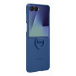 Samsung Galaxy Z Flip7 Silicone Ring Case Mobile Phone Cover - Navy