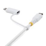 StarTech.com 1m 2-in-1 Rugged USB-C to USB-C and Lightning Charging Cable White