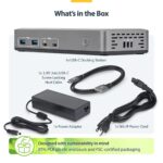 StarTech.com Dual-Monitor USB-C Docking Station, HDMI, 4K 60Hz, 100W PD, Grey