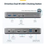 StarTech.com Dual-Monitor USB-C Docking Station, HDMI, 4K 60Hz, 100W PD, Grey