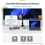 StarTech.com Dual-Monitor USB-C Docking Station, HDMI, 4K 60Hz, 100W PD, Grey