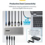 StarTech.com Dual-Monitor USB-C Docking Station, HDMI, 4K 60Hz, 100W PD, Grey