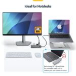StarTech.com USB-C Multiport Adapter Hub, 4K 60Hz HDMI, 100W PD, Gigabit Ethernet, 2x USB 5Gbps, SD/MicroSD, Black/Grey