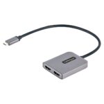 StarTech.com USB-C to Dual HDMI MST Hub - Dual 4K 60Hz Display Adapter - Black, Grey