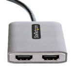 StarTech.com USB-C to Dual HDMI MST Hub - Dual 4K 60Hz Display Adapter - Black, Grey