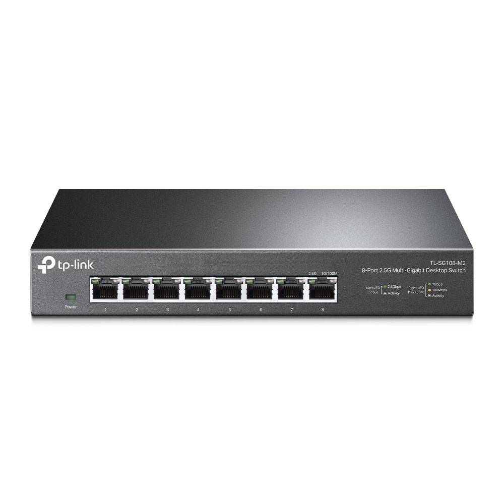 TP-Link TL-SG108-M2 8-Port 2.5G Multi-Gigabit Fanless Unmanaged Desktop Switch TP-Link TL-SG108-M2 8-Port 2.5G Multi-Gigabit Fanless Unmanaged Desktop Switch