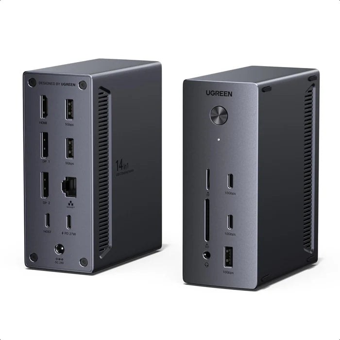 UGREEN 85489 vertical USB-C docking station front and rear