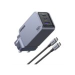 Ugreen Nexode Pro 100W 3-Port Universal Fast Charger with USB-C to USB-C Cable Grey, Silver