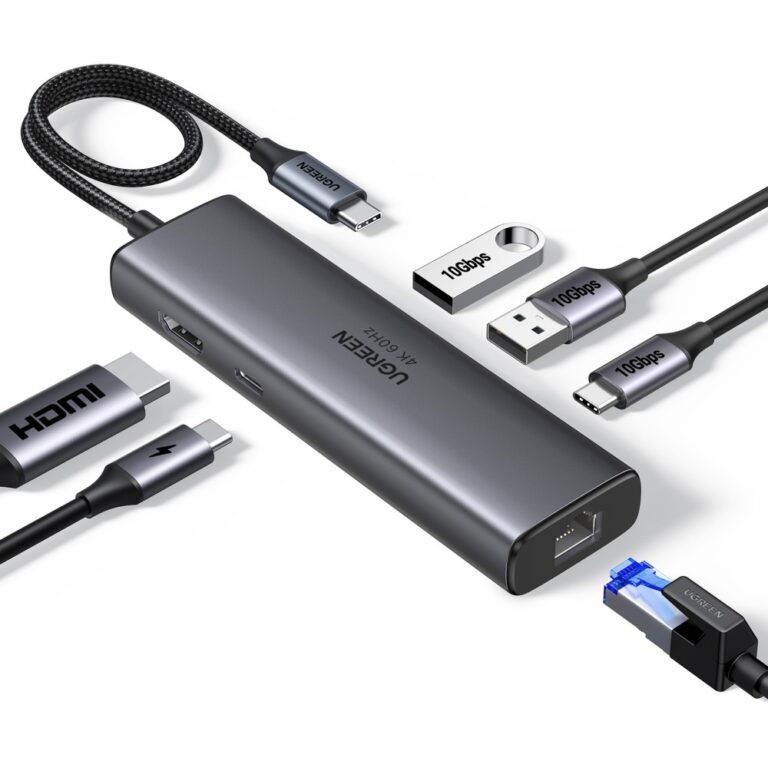 Ugreen Revodok 6-in-1 USB-C Docking Station 4K at 60Hz HDMI Ethernet Grey