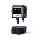 Ugreen Uno 65W GaN Fast Charger, 2 x USB-C and 1 x USB-A Ports, Black