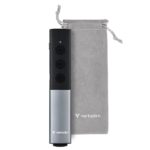 Verbatim Agenda Wireless Presenter with Red Laser Pointer, 2.4GHz, 100m Range, USB-A/USB-C, Rechargeable - Black/Silver