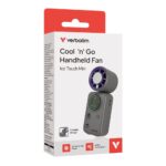 Verbatim Cool 'n' Go Ice Touch Mini Handheld Fan 16000 RPM 4000 mAh Purple and Grey
