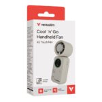 Verbatim Cool 'n' Go Ice Touch Mini Handheld Fan White Silver 16000 RPM 4000 mAh