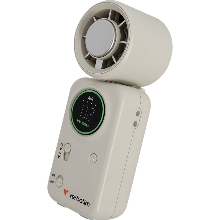 Verbatim Cool 'n' Go Ice Touch Mini Handheld Fan White Silver 16000 RPM 4000 mAh