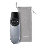 Verbatim Focus Rechargeable Wireless Presenter with Red Laser Pointer, 2.4GHz RF, 30m Range - Black/Silver