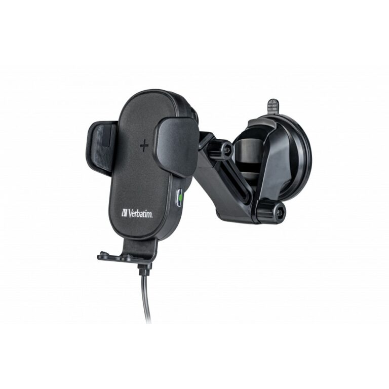 Verbatim FWC-01 15W Qi Fast Wireless Car Charger & Automatic Phone Holder - Black