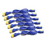 APC AP8702S Power Cord Kit 0.6m C13 to C14 Locking Blue 6 Pack