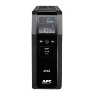 APC Back-UPS Pro 1200VA 720W Tower UPS 8 Outlets Sine Wave USB Type A C Ports User Replaceable Battery Black