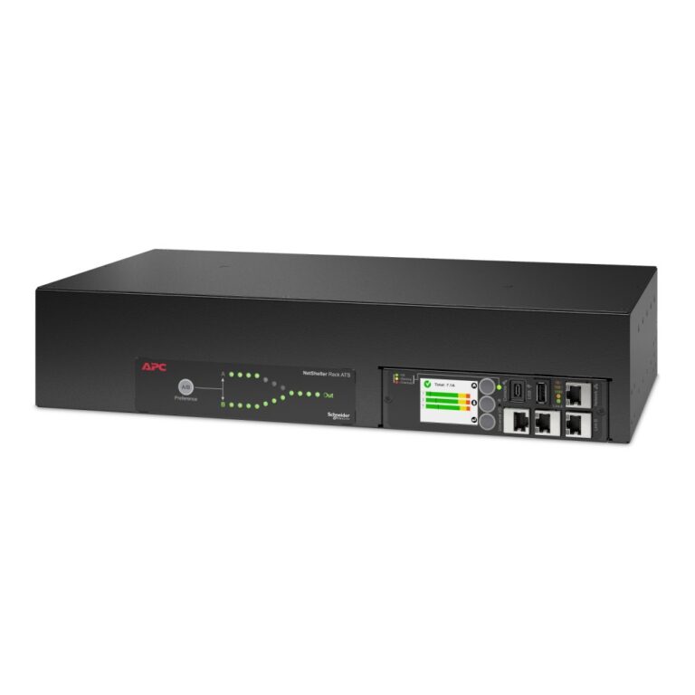 APC NetShelter Rack Automatic Transfer Switch AP4424A 2U Rackmount 32A 230V 18 Outlets 16 C13 2 C19 Black