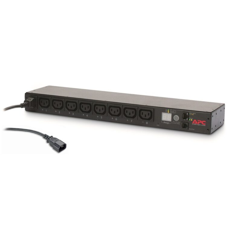 APC NetShelter Switched Rack PDU AP7920B 2.3kW 230V 8 C13 Outlets C14 Cord 1U Black