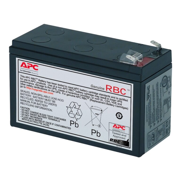 APC RBC2 Replacement Battery Cartridge 7Ah 12VDC Lead Acid for Back-UPS BH/BK Black