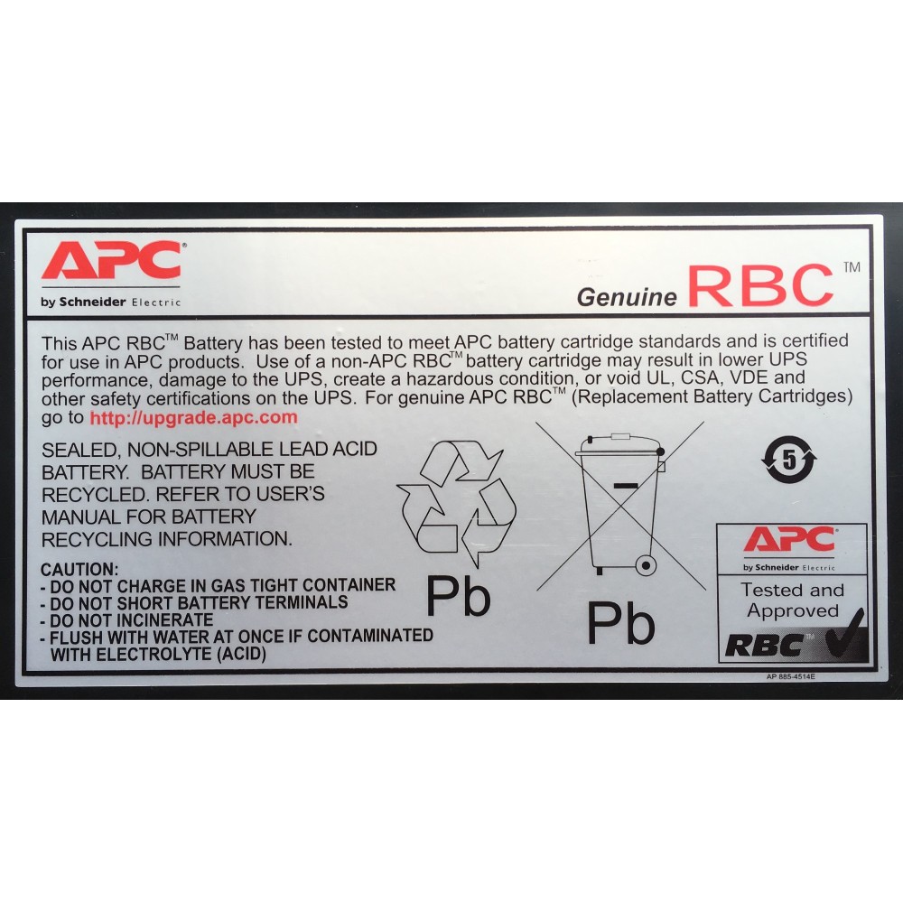 APC RBC48 Battery Replacement Cartridge 7Ah 24Vdc VRLA for Smart-UPS Line Interactive SMT/SUA Black APC RBC48 Battery Replacement Cartridge 7Ah 24Vdc VRLA for Smart-UPS Line Interactive SMT/SUA Black