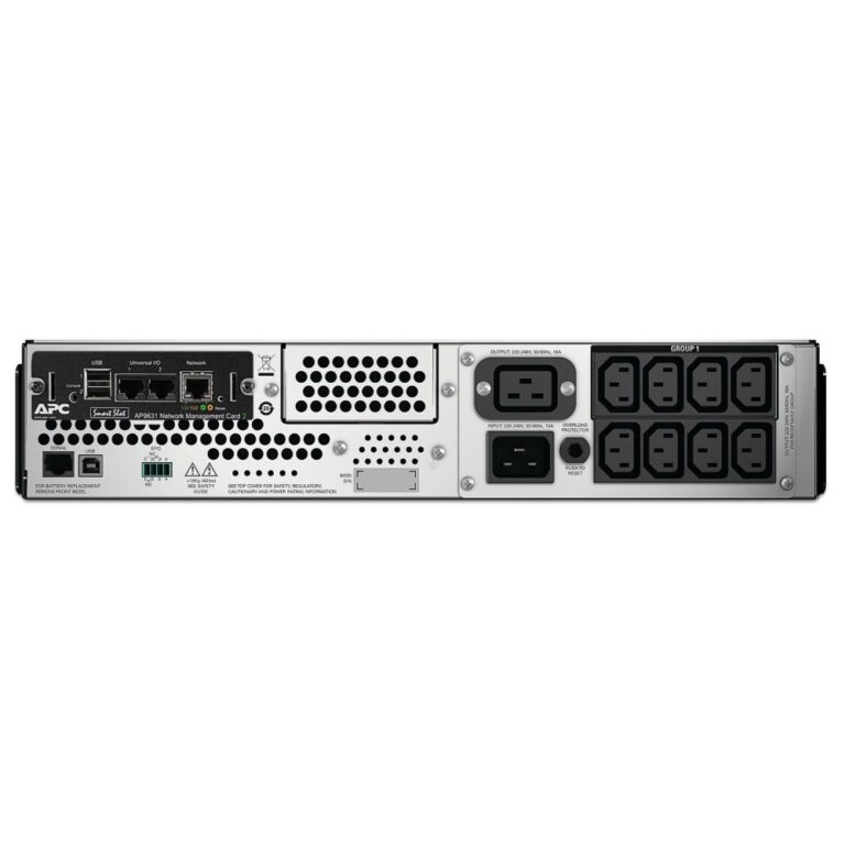 APC Smart-UPS SMT3000RMI2UNC Rackmount 2U UPS 3000VA 2700W 9 Outlets Network Card 230V Black