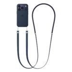 Apple Crossbody Strap for iPhone Cases Blue Adjustable Magnetic 2.08 m Length Recycled PET and Stainless Steel