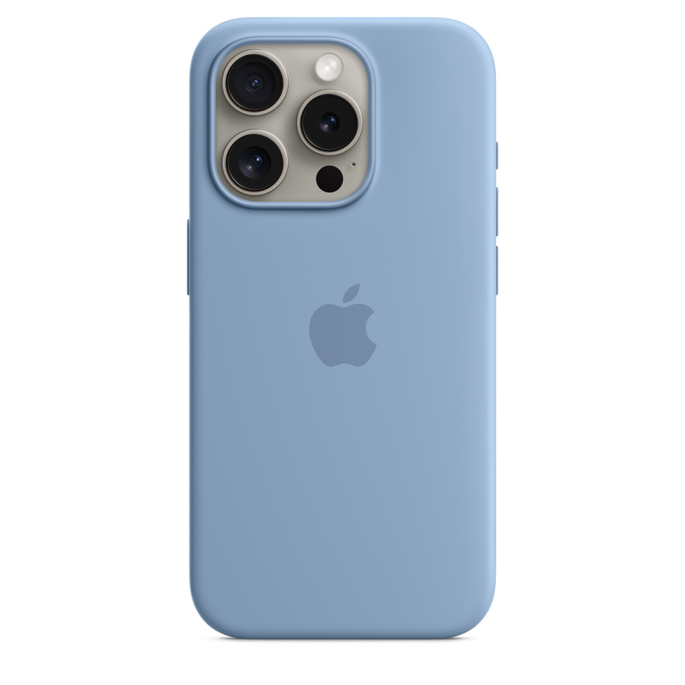 Apple iPhone 15 Pro Silicone Case with MagSafe - Winter Blue Apple iPhone 15 Pro Silicone Case with MagSafe - Winter Blue