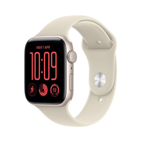 Apple Watch SE 3rd Generation Smartwatch 44mm GPS 64GB Starlight Aluminium Case Sand Sport Band S/M