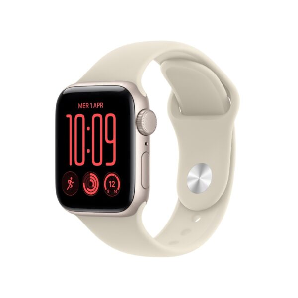 Apple Watch SE Smartwatch 40mm GPS Aluminium Case Starlight Sand Sport Band S/M OLED Display S10 Chip 50m Waterproof