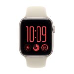 Apple Watch SE Smartwatch 44mm GPS + Cellular 5G 64GB Starlight Aluminium Case with Sand Sport Band M/L